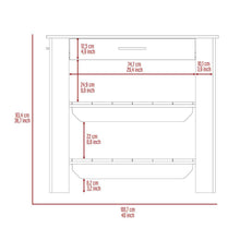 Barra de Cocina Cala 40, Blanco Nevado y Café Claro con Amplia Superficie En La Mesa