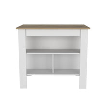 Barra de Cocina Cala, Café Claro y Blanco Duqueza, con Amplia Superficie en la Mesa ZF
