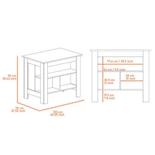 Barra de Cocina Cala, Café Claro y Blanco, con Amplia Supeicie En La Mesa    ZF