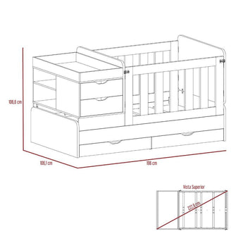 Combo Para Habitación Farid, Incluye Cama Infantil y Organizador