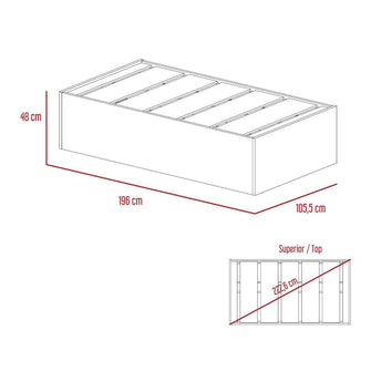 Cama Cruella, Nogal, con Dos Cajones Deslizables