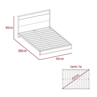 Cama Sencilla Sory, Nogal, Incluye Tendido de Tablas