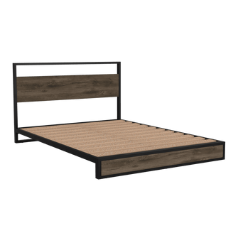 Cama Sencilla Sory, Nogal, Incluye Tendido de Tablas