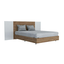 Cama Doble Nekrask, Miel y Blanco, Incluye Cabecera Cop