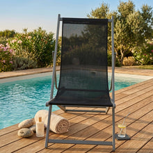Set de 2 Sillas Plegable Reclinable Kenya, Negro, con Tres Posiciones