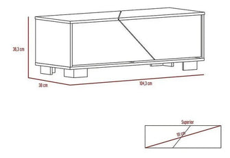 Mesa de Centro Ariel, Caoba y Miel, con Una Puerta y Patas de Acero