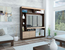 Mesa Para Tv Roy, Caoba y Miel, con Espacio Para Televisor de 50 Pulgadas