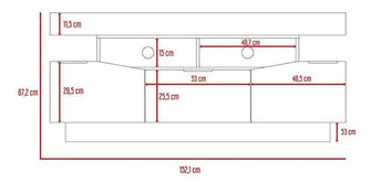 Mesa Para Tv Teo, Blanco y Plata Oscuro, con Espacio Para Televisor de Hasta 65 Pulgadas