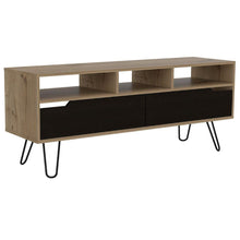 Mesa para Tv Chery, Café Claro y Wengue, con Puertas Abatibles y Patas para Acero Para Tv 60 Pulgadas Rst