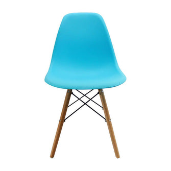 Silla Eames Patas En Madera para comerdor, sala, restaurante - Azul