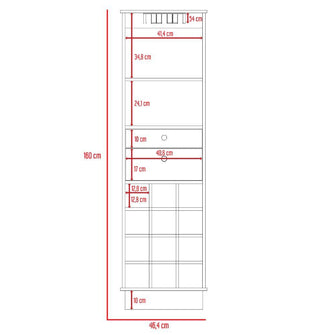 Bar Clasic, Castaño, con Espacio Para Botellas y Porta Copas