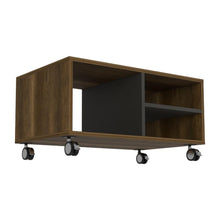 Mesa de Centro Clasic, Cobre y Wengue, con Rodachinas Para Su Fácil Desplazamiento    ZF