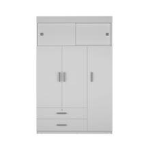 Closet Besk, Blanco, con Un Tubo Cromado Para Colgar Ropa  ZF