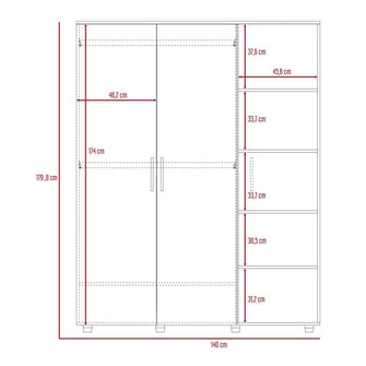 Closet Caprim, Caoba, con Gran Capacidad de Almacenamiento