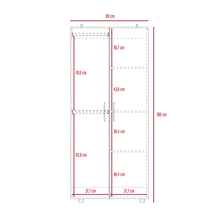 Closet Tera, Café claro y Blanco Vainilla, Dos Puertas Abatibles y Dos Tubos Cromados