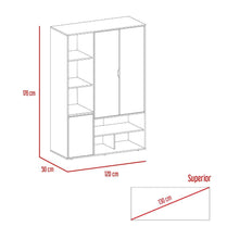 Closet Florencia, Café Claro y Blanco, con un tubo cromado