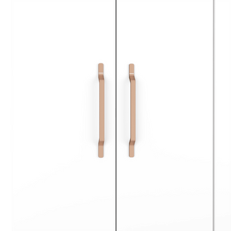 Closet Golden, Blanco y Oro Rosa, Variedad de Entrepaños y Seis Puertas Abatibles