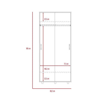 Closet Irmac, Blanco Duqueza, con Dos Puertas Deslizables