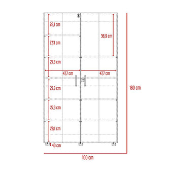 Closet Dopio, Macadamia y Blanco, con Dos Puertas Batientes y Entrepaños
