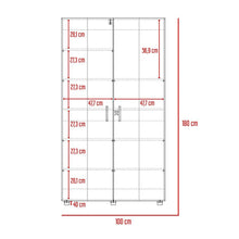 Closet Dopio, Macadamia y Blanco, con Dos Puertas Batientes y Entrepaños