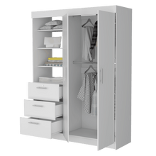 Closet Pekín, Blanco Vainilla, con Dos Puertas Abatibles y Tres Cajones Organizadores