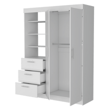 Closet Pekín, Blanco Vainilla, con Dos Puertas Abatibles y Tres Cajones Organizadores