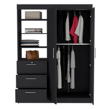 Closet Pekín, Wengue, con Dos Puertas Abatibles y Tres Cajones Organizadores