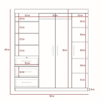 Closet Pekín, Wengue, con Dos Puertas Abatibles y Tres Cajones Organizadores