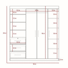 Closet Pekín, Wengue, con Dos Puertas Abatibles y Tres Cajones Organizadores