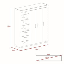 Closet Pekín, Wengue, con Dos Puertas Abatibles y Tres Cajones Organizadores