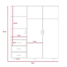 Closet Azana, Wengue, con tres Cajones y Puertas Abatibles