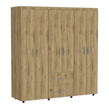 Closet Bariloche Bombay, Macadamia y Blanco, Variedad de Entrepaños y Seis Puertas Abatibles