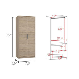 Closet Wesley, Beige y Blanco, Diseño Moderno con Combinación de Colores