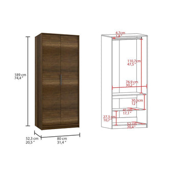 Closet Wesley, Cobre y Wengue, Diseño Moderno con Combinación de Colores