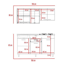 Cocina Integral Eris, Blanco Duqueza y Macadamia, Incluye Mesón Izquierdo