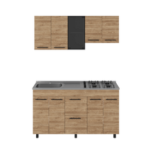 Cocina Integral Prada, Wengue y Miel, Incluye Mesón Izquierdo