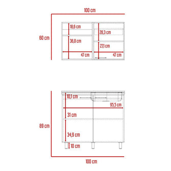 Cocina Integral Cantabria, Blanco Duqueza y Nogal, Incluye Mesón Derecho