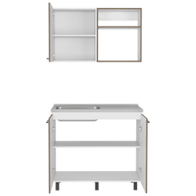 Cocina Integral Cantabria, Blanco Duqueza y Nogal, Incluye Mesón Izquierdo