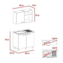 Cocina Integral Cantabria, Blanco Duqueza y Nogal, Incluye Mesón Izquierdo