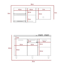 Cocina Integral Deneb, Macadamia y Blanco,  Incluye Mesón Izquierdo