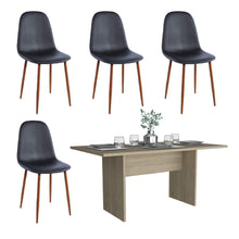 Comedor Azalea Beige y Wengue, Incluye Cuatro Sillas Negras