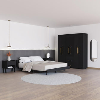 Combo Para Habitación Easy, Incluye Cama - Colchón - Closet - dos Mesas de Noche y Espejo