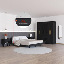 Combo Para Habitación Easy, Incluye Cama - Colchón - Closet - dos Mesas de Noche y Espejo