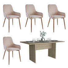 Comedor Kowa Beige, Incluye Cuatro Sillas Café Claro