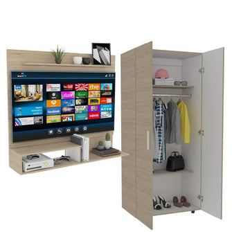 Combo para Habitación Rangel, Incluye Panel de Tv y Closet