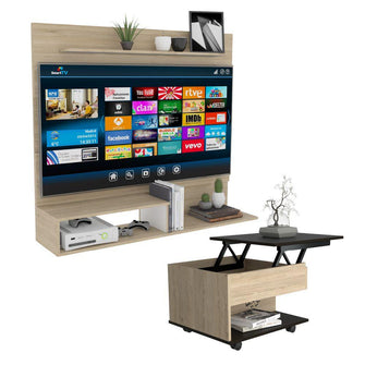 Combo para Sala de Estar Paris, Incluye Panel de Tv y Mesa de Centro Extensible