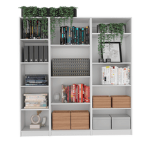 Combo de Bibliotecas Home Eco, Blanco, Incluye Tres Bibliotecas Sin Puertas. - VIRTUAL MUEBLES