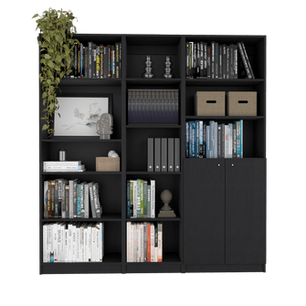 Combo de Bibliotecas Home Eco, Wengue, Incluye Tres Bibliotecas.