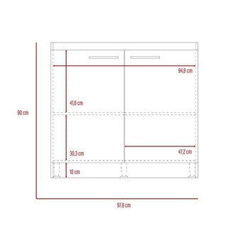 Combo para Cocina Oslo, Incluye Gabinete y Mueble Aereo