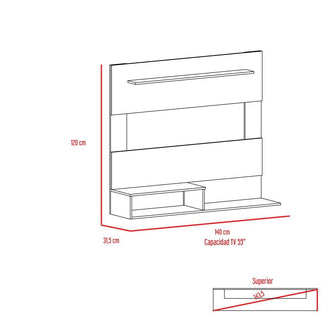 Combo Para Sala Malibu, Incluye Panel TV y Mesa Auxiliar